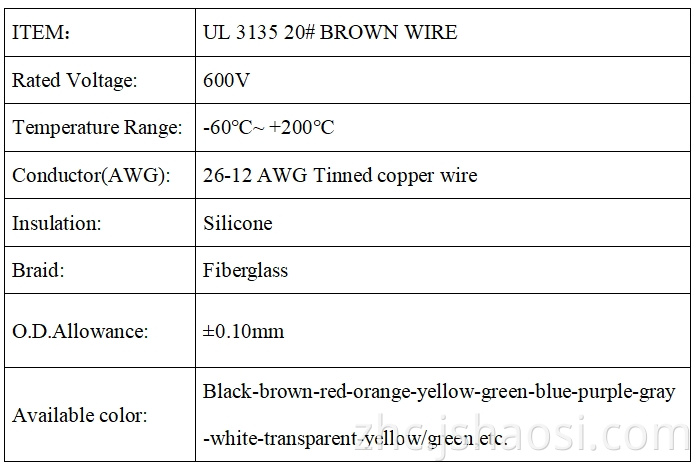 UL 3135 20# BROWN WIRE